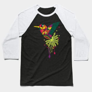 Hummingbird Embroidery Effect Mexican Art Baseball T-Shirt